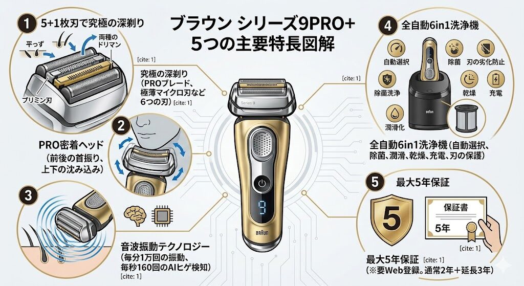 ブラウンシリーズ9PRO+の特長