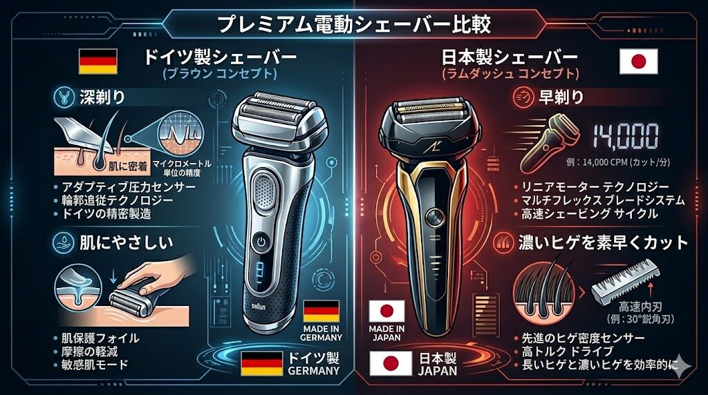 ブラウンとラムダッシュの比較