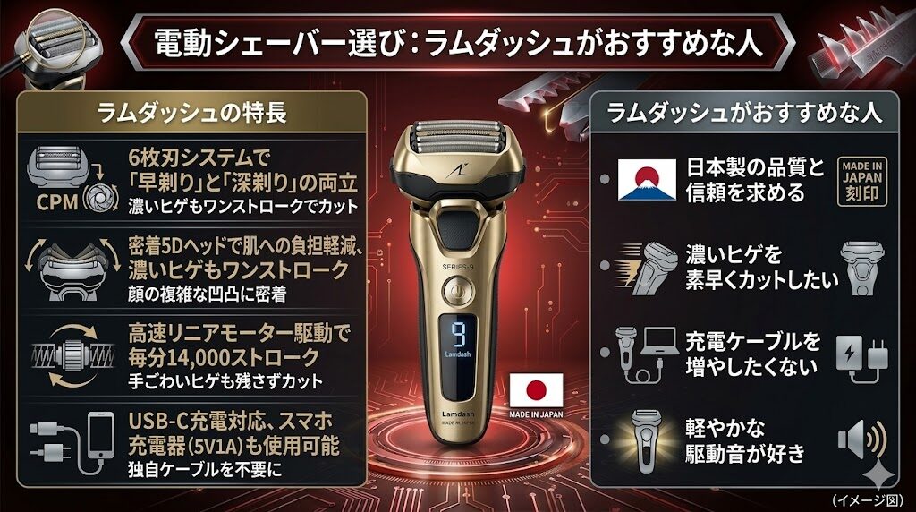 ラムダッシュの特長とおすすめする人