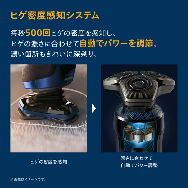 フィリップスS9000シリーズ ひげ密度感知システム