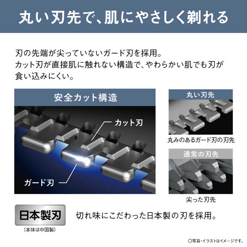 ER-GK83丸い刃先でやさしく剃れる