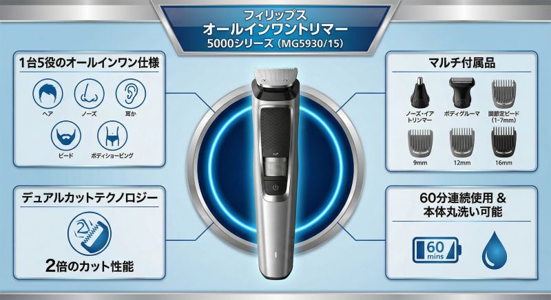 フィリップスオールインワントリマーキットMG5930/15の特長