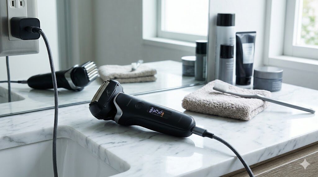 ES-L690UをUSB-Cで充電している様子