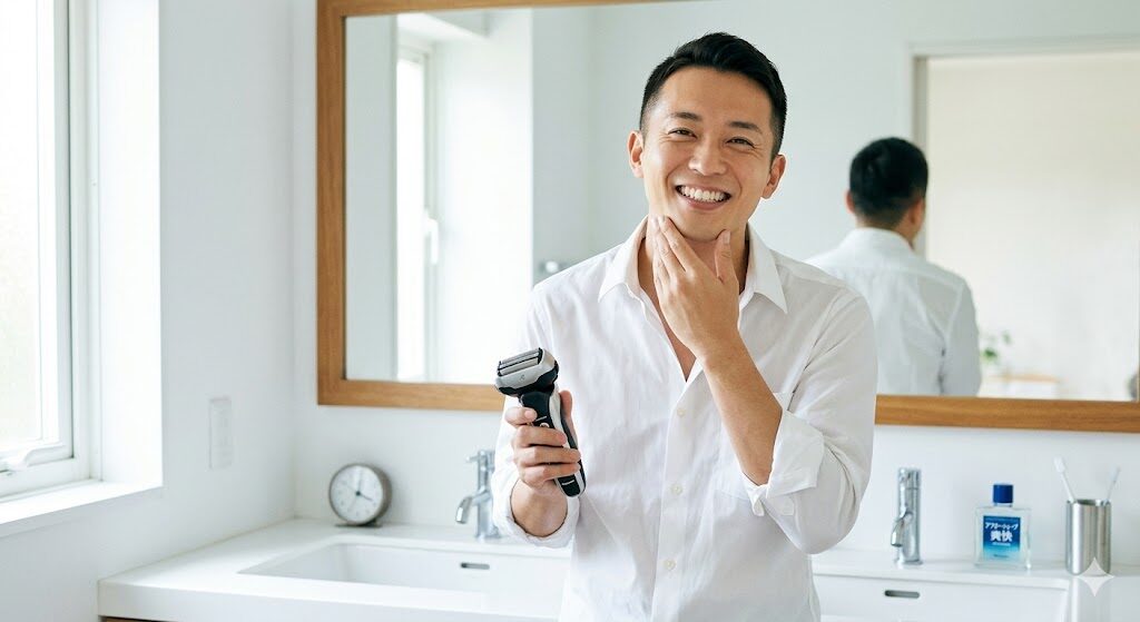ES-L690Uでシェービング後の肌がツルツルな様子