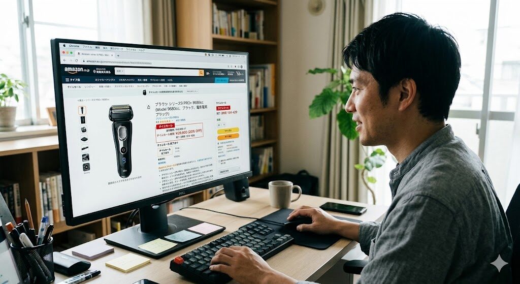 Amazonで9680ccをポチる様子