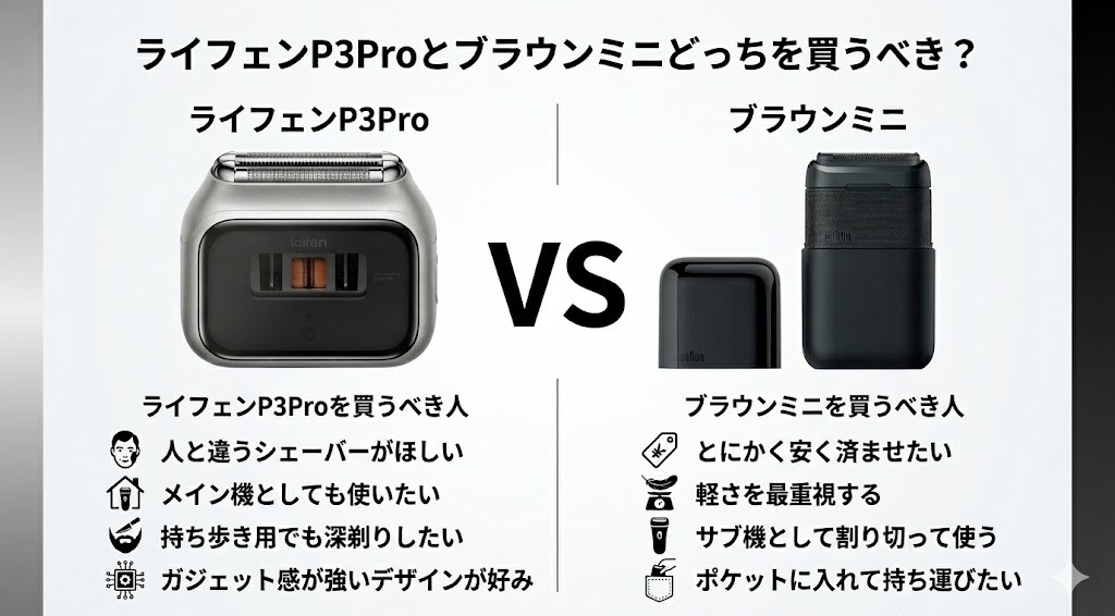 ライフェンP3Proとブラウンミニどっちを買うべき?