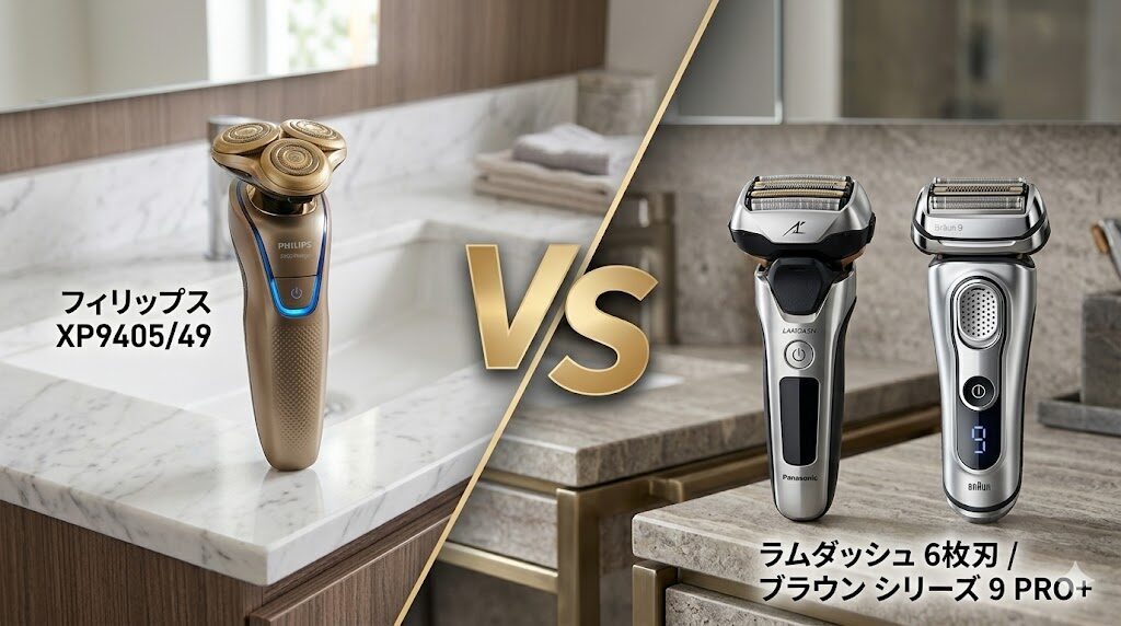 フィリップスi9000 XP9405/49 vs ブラウンシリーズ９PRO＋＆ラムダッシュ6枚刃