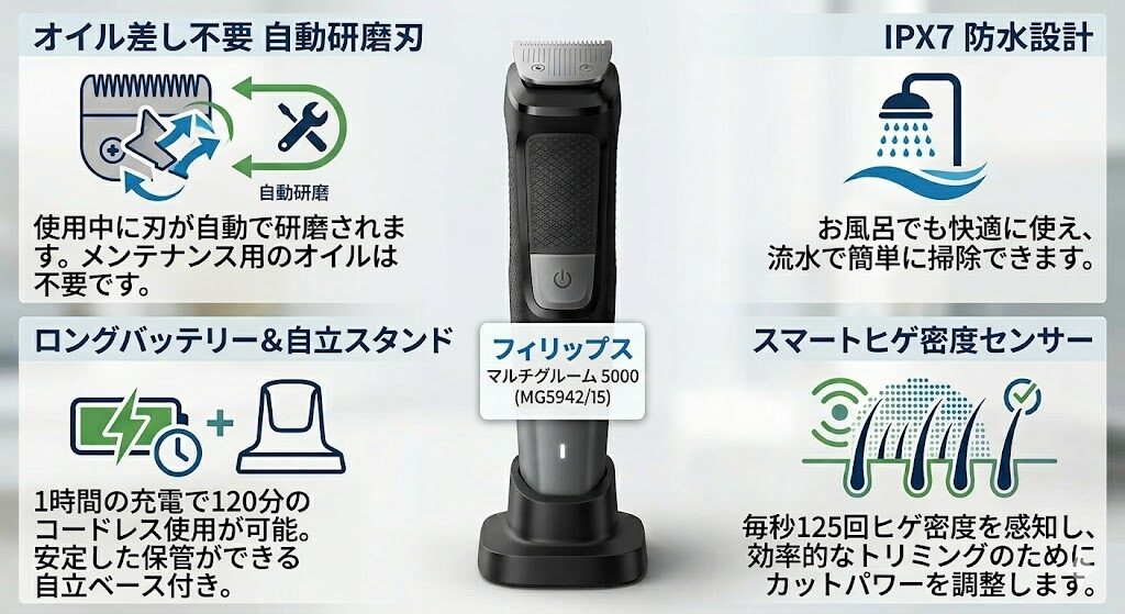 フィリップスオールインワントリマー5000シリーズが選ばれる5つのメリット