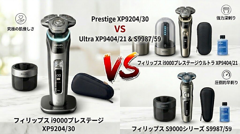 フィリップスXP9204/30 vs XP9404/21&S9987/59を比較