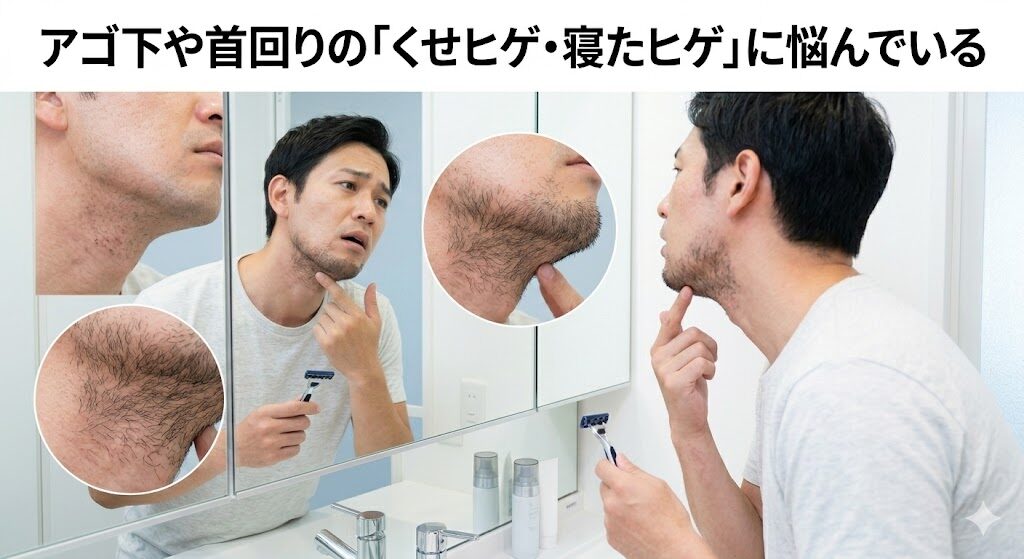 アゴ下や首回りのクセひげやネタヒゲに悩んでいる