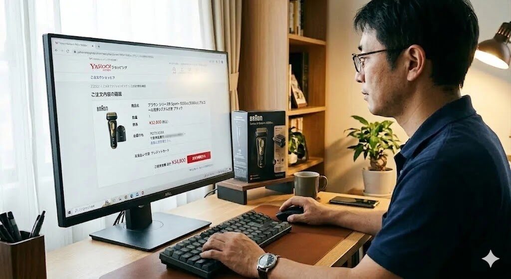 ブラウンシリーズ9Sport+9350ccをYahooショッピングで買う様子