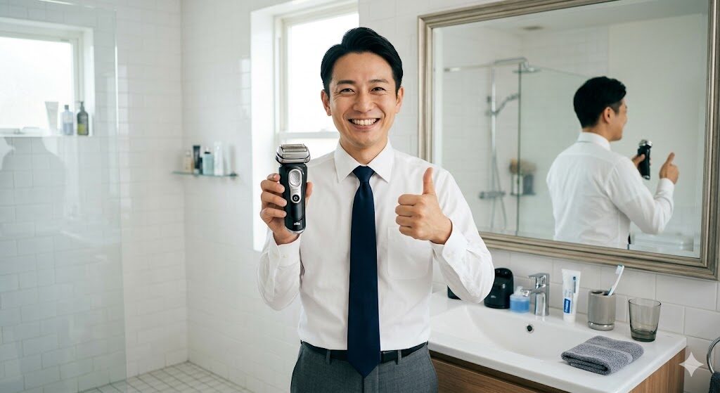 ブラウンシリーズ9PRO+を手に入れて喜んでる様子