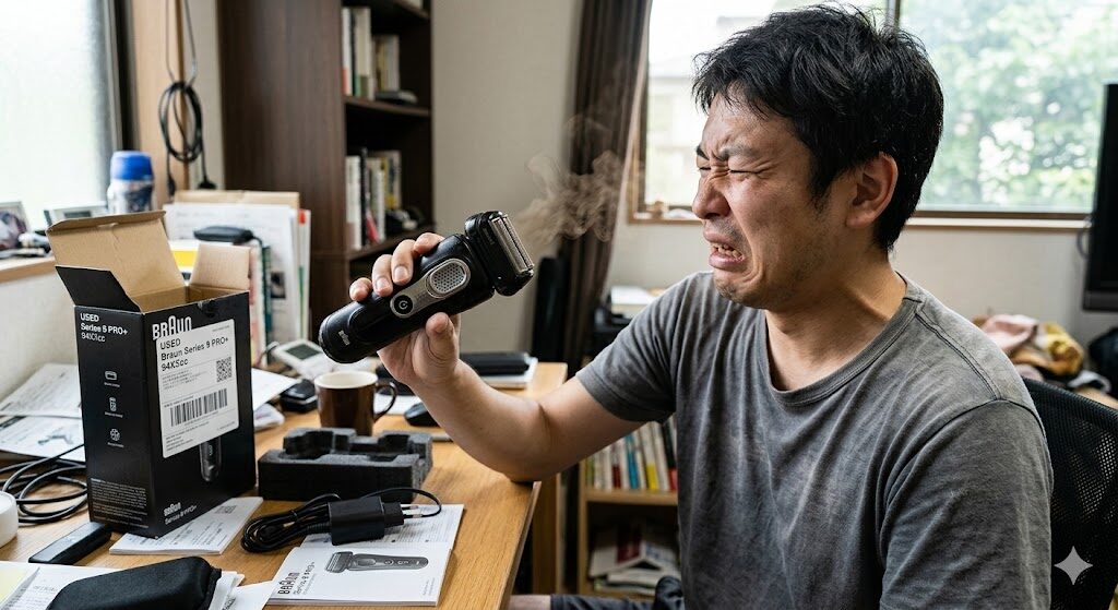 シリーズ9PRO+を中古で買ったらヘッドから皮脂臭がする様子