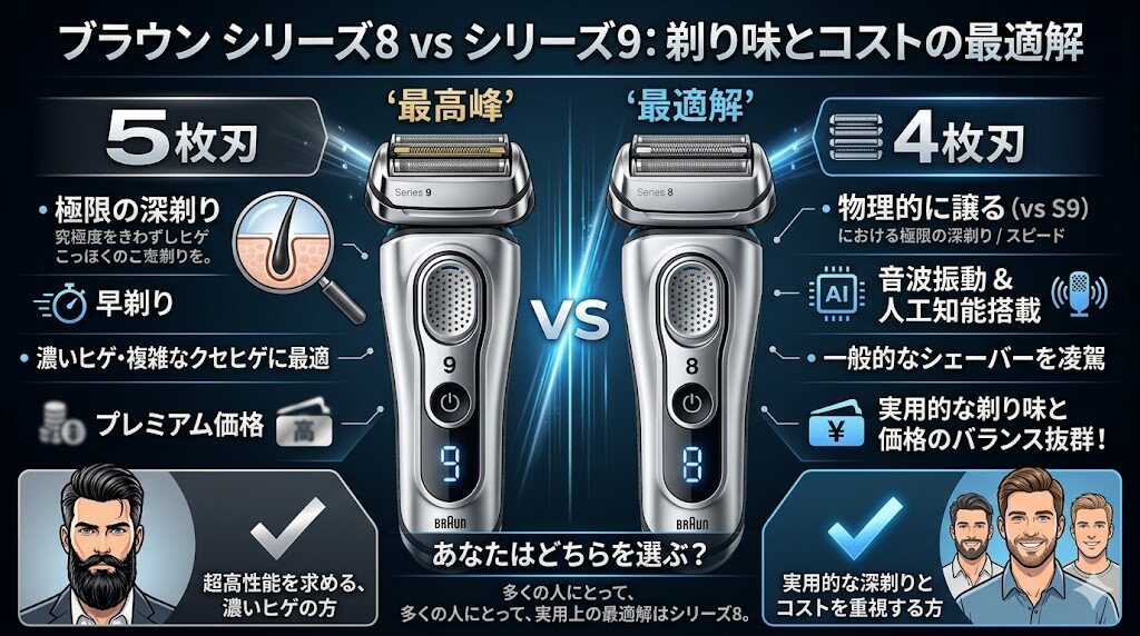 シリーズ8はシリーズ9より早剃り・深剃りは苦手