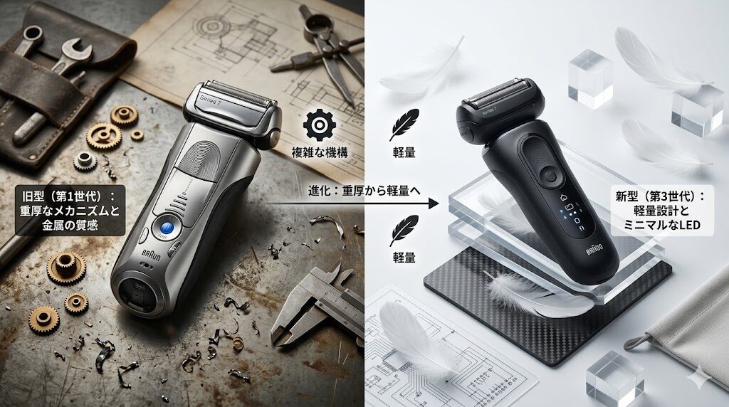 ブラウンシリーズ7の旧型と新型のデザイン比較