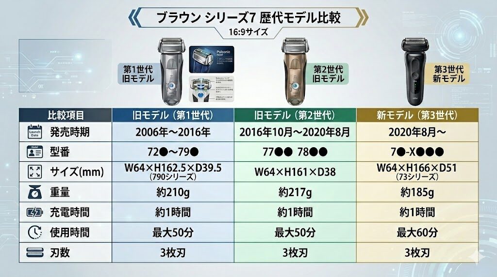 ブラウンシリーズ7 歴代モデルを世代ごとに解説