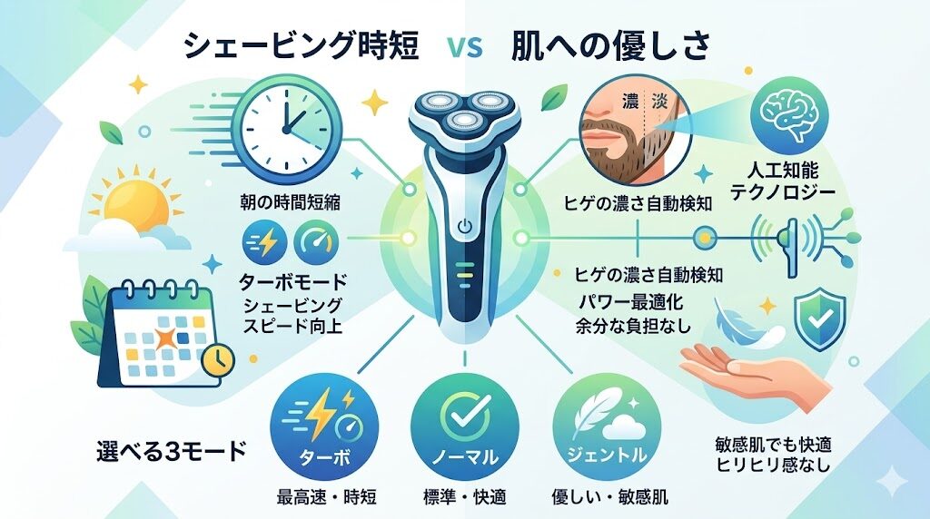 シリーズ7で時短と肌への優しさを両立したい