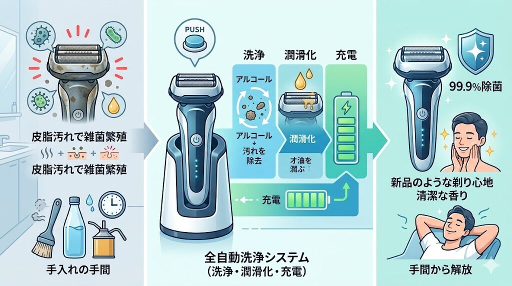 ブラウンアルコール洗浄機で毎日の手入れをラクにしたい