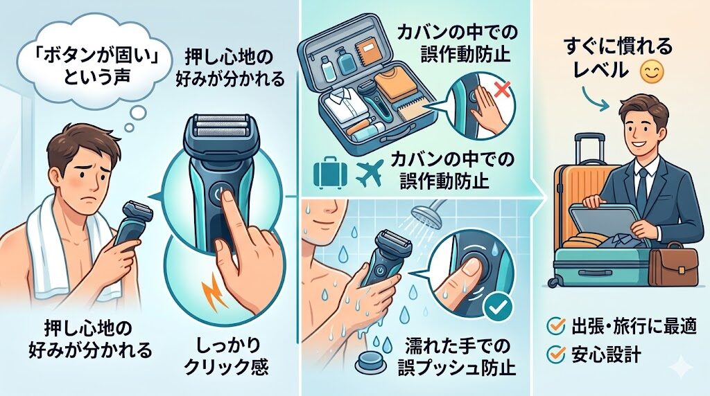 シリーズ7のボタンが少し硬い