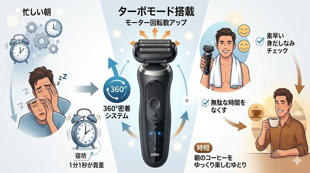 シリーズ7は忙しい朝でもターボモードで時短