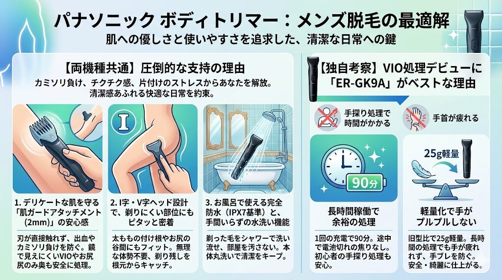 パナソニックンボディトリマーがメンズ脱毛の最適解の理由