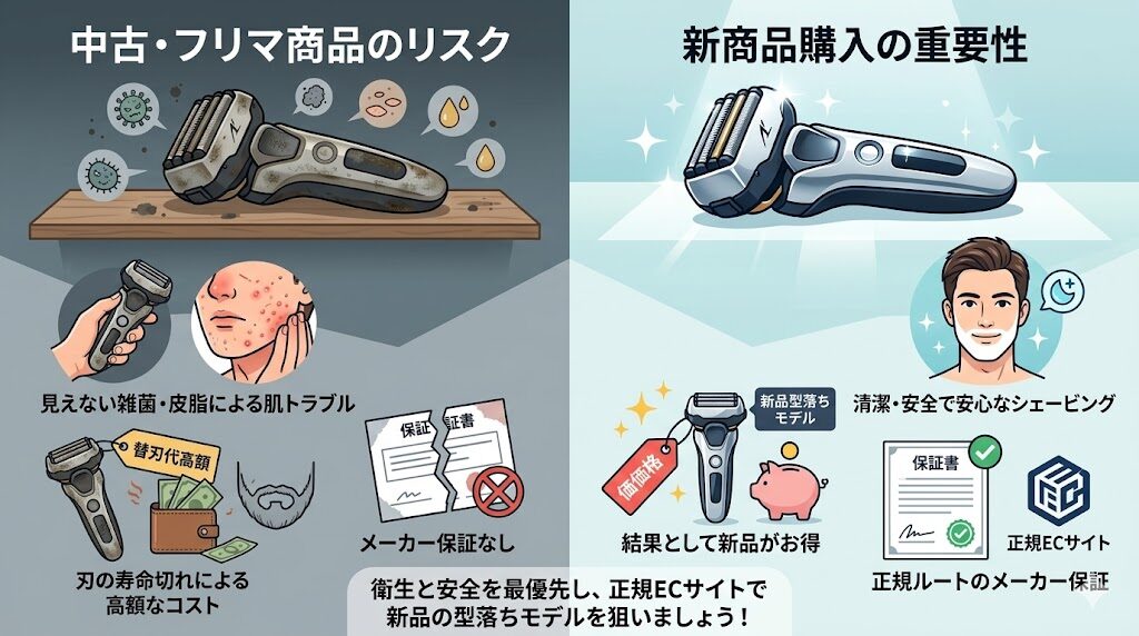 フリマや中古品の「見えないリスク」と新品購入の重要性