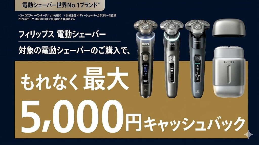 フィリップス公式キャッシュバックキャンペーン