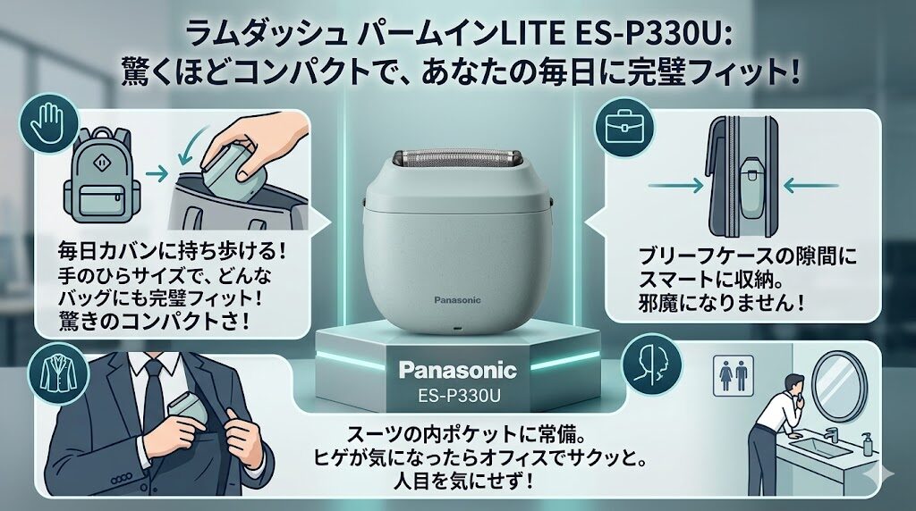 ES-P330Uは毎日カバンに入れて持ち歩ける