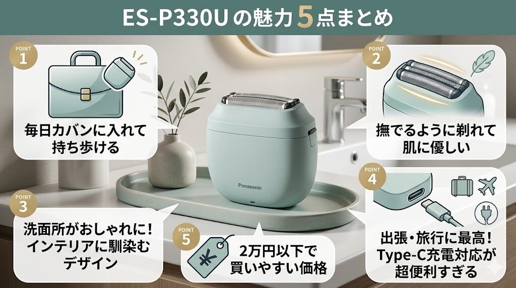 ラムダッシュパームインライトES-P330Uの良い口コミ・評判