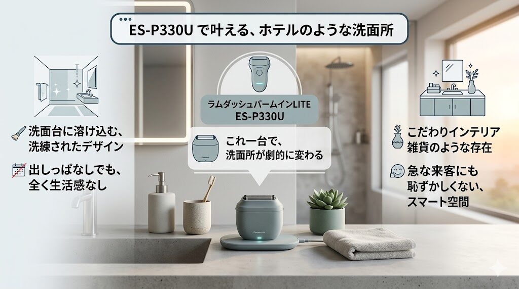 洗面所をスッキリさせて生活感を見せたくない