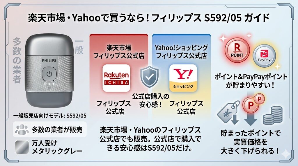 楽天市場、Yahooで買うならS592/05