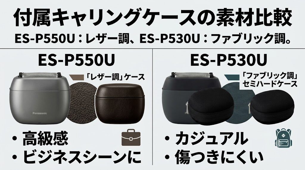 パームインES-P550UとES-P530Uの付属キャリングケースの違い
