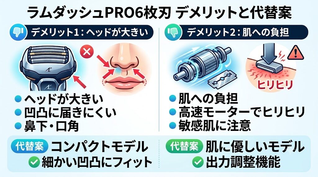 ラムダッシュPRO6枚刃のデメリットと代替案