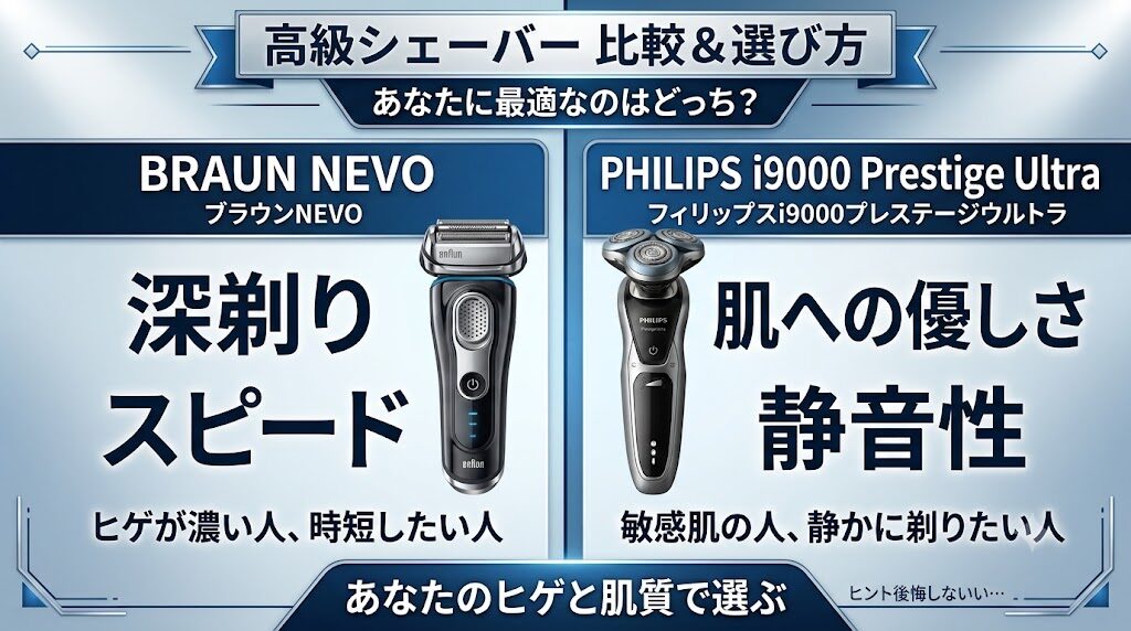 ブラウンNEVOとフィリップスi9000プレステージウルトラどっちが買い？