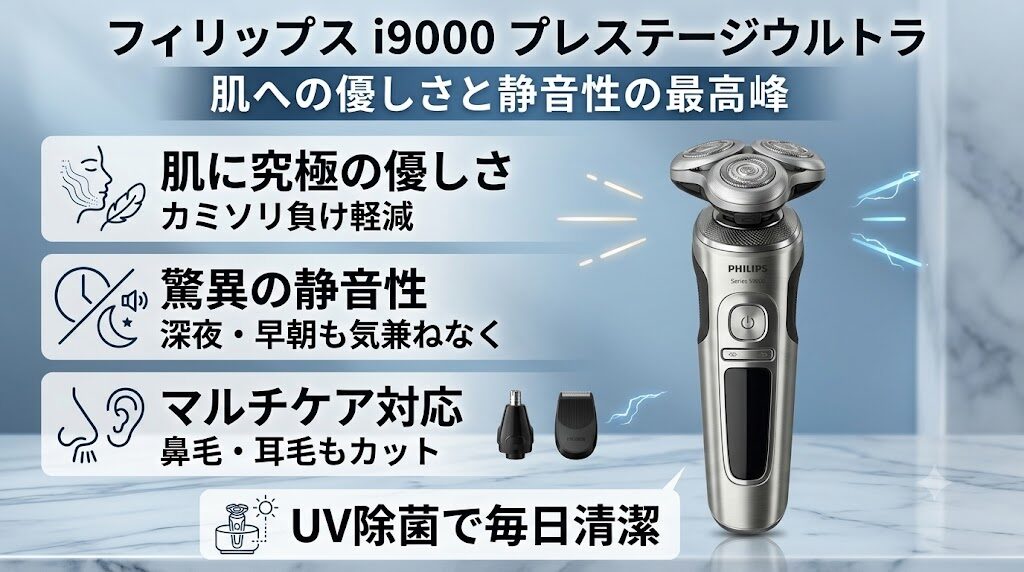 肌へのやさしさ、静音性重視ならi9000プレスージウルトラ