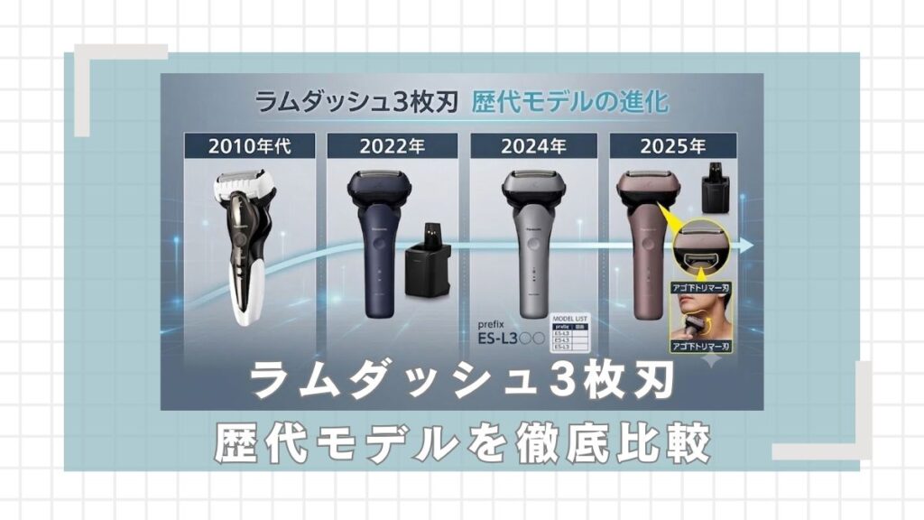 ラムダッシュ3枚刃歴代モデルを比較！進化の過程を解説