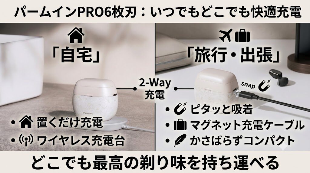 パームインPRO6枚刃のワイヤレス充電