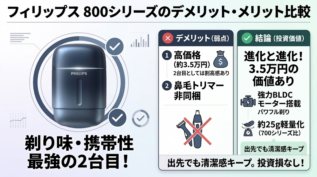 フィリップス800シリーズのデメリット