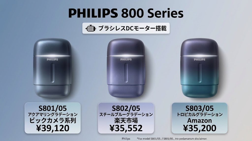 フィリップス800シリーズ(S801・S802・S803/05)の違いと選び方