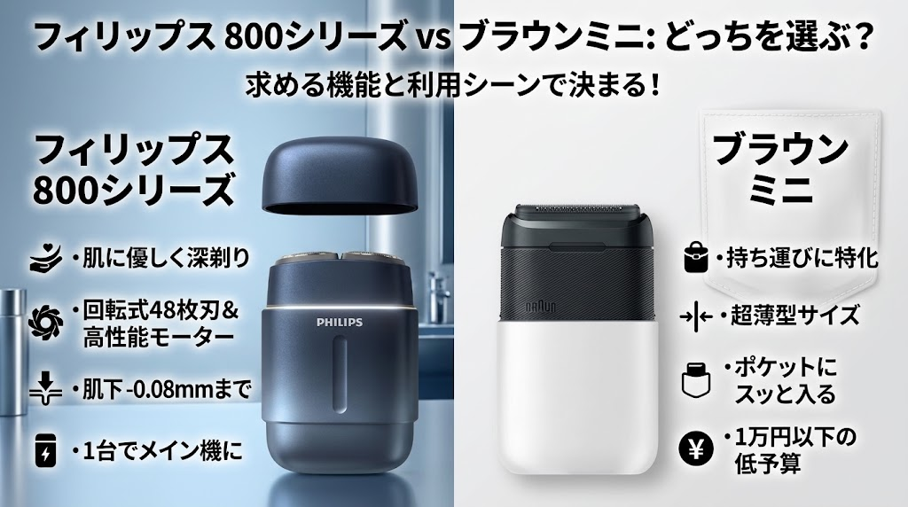 フィリップス800シリーズとブラウンミニどっちがいい?