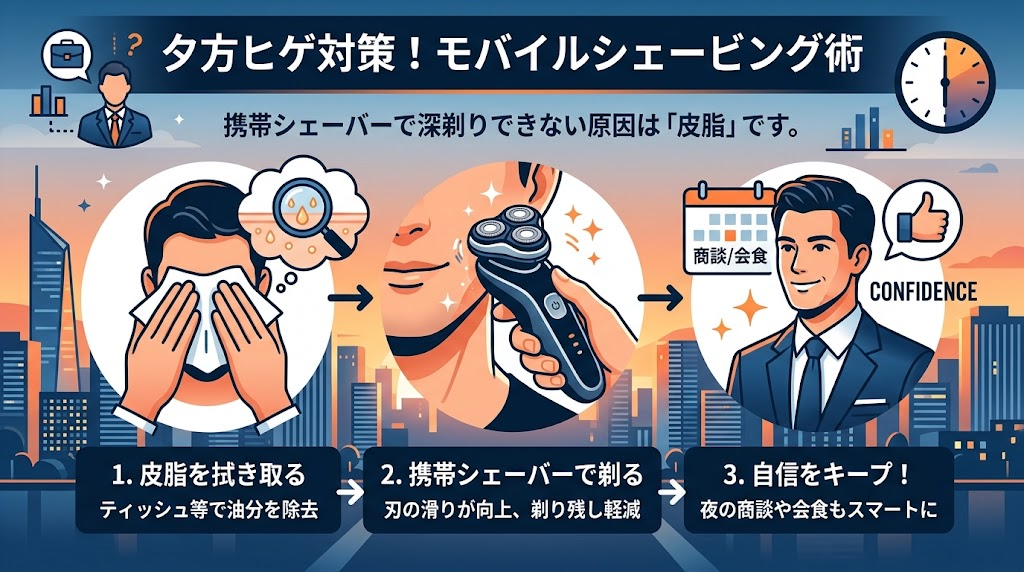 フィリップス800とブラウンミニで夕方をヒゲを撃退